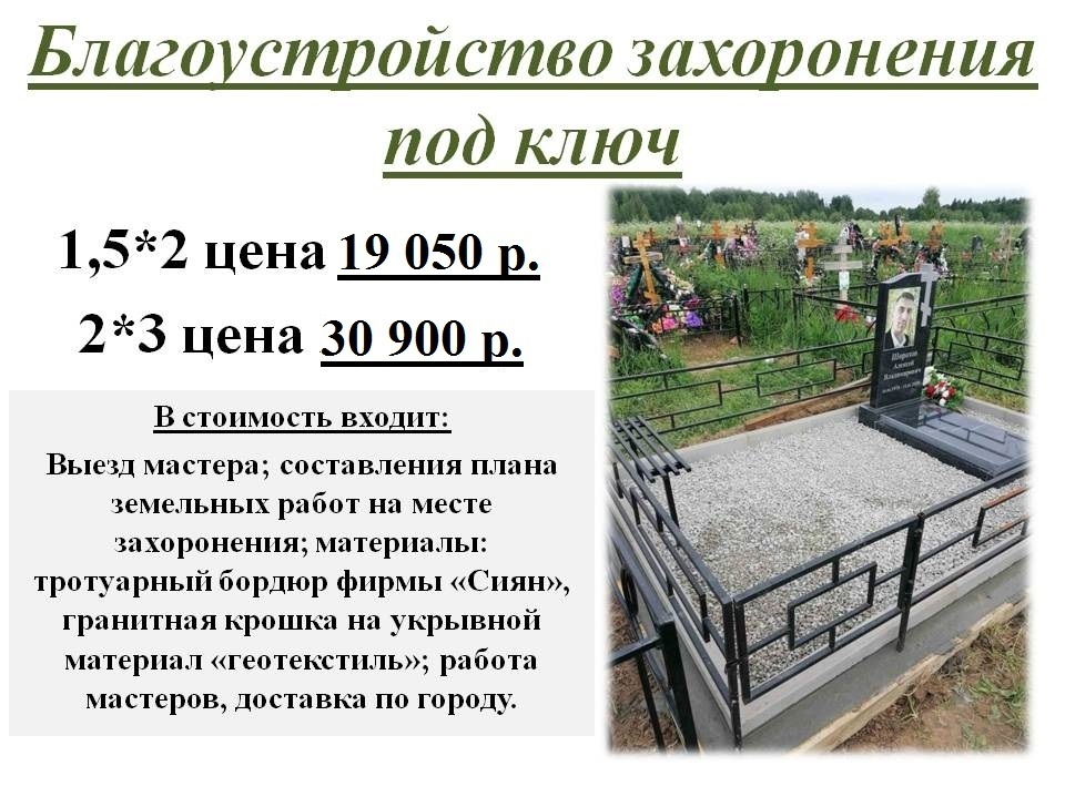 Благоустройство могилы щебнем на кладбище Ярославль