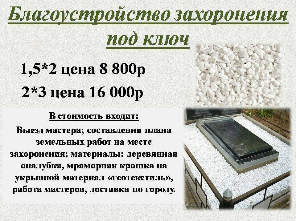 Благоустройство могилы Ярославль Благоустройство могилы мраморной крошкой на кладбище Ярославль