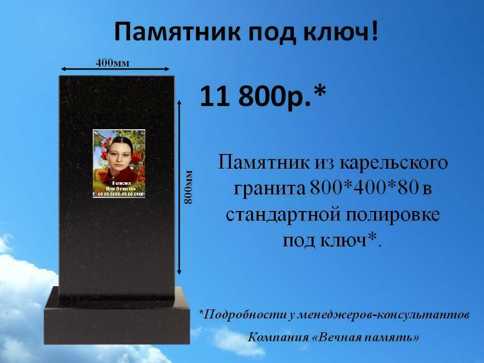 Акция на памятник из гранита на могилку в Ярославле