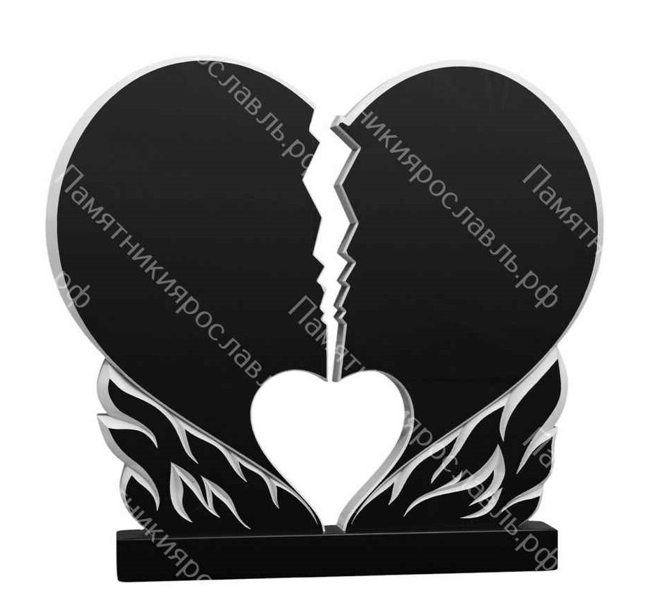 Памятник на двоих из трех стел с крестом в центре