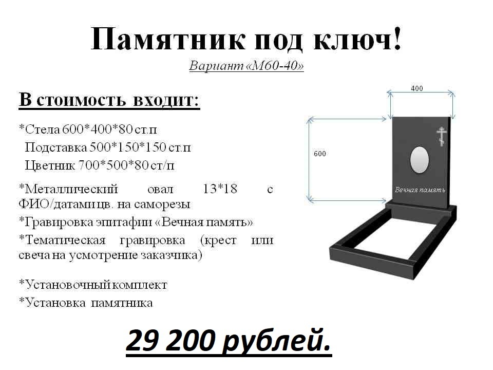 Памятник из гранита с фотоовалом