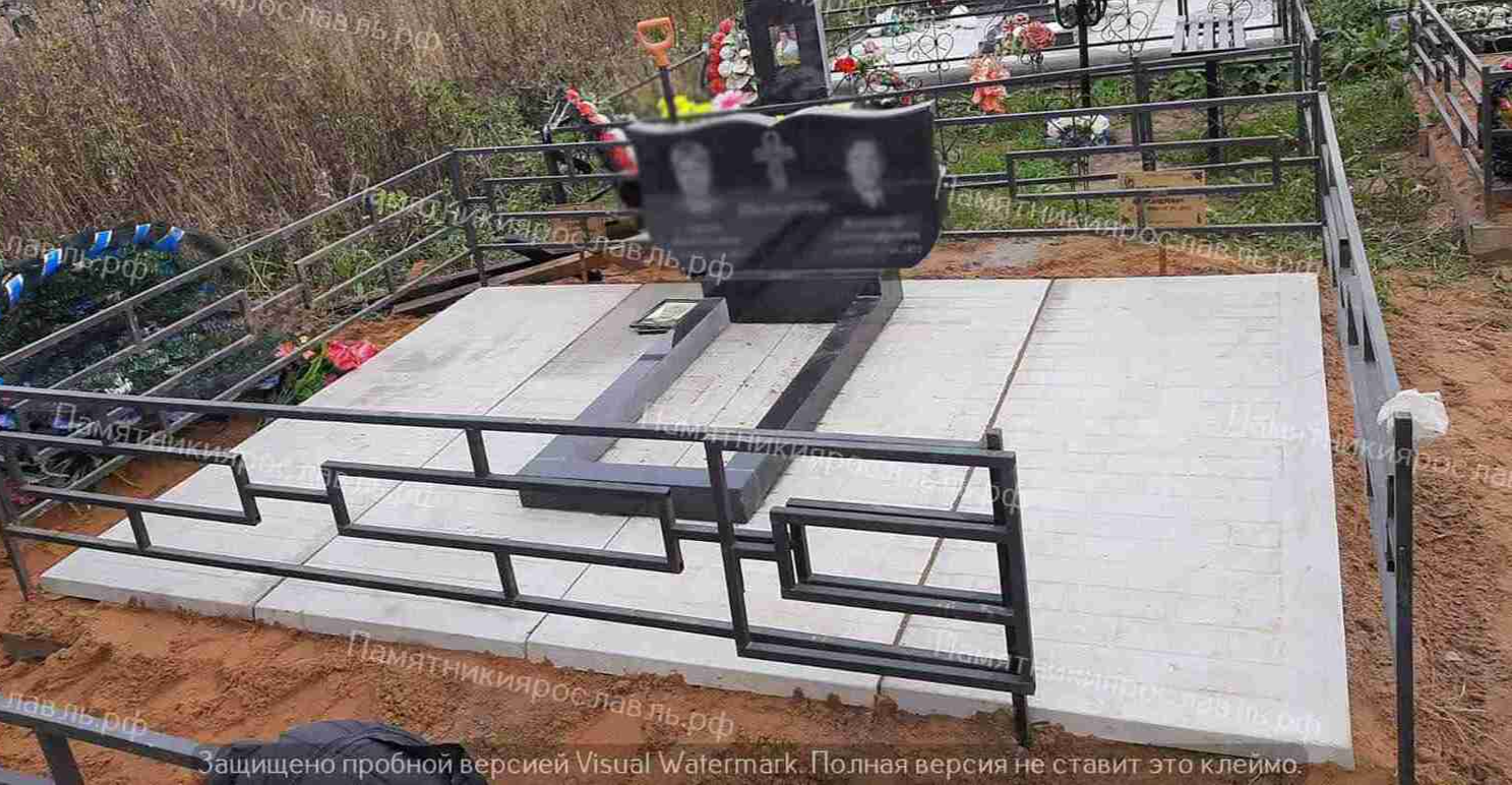 Благоустройство ритуальными плитами Ритуальная плита 2*3