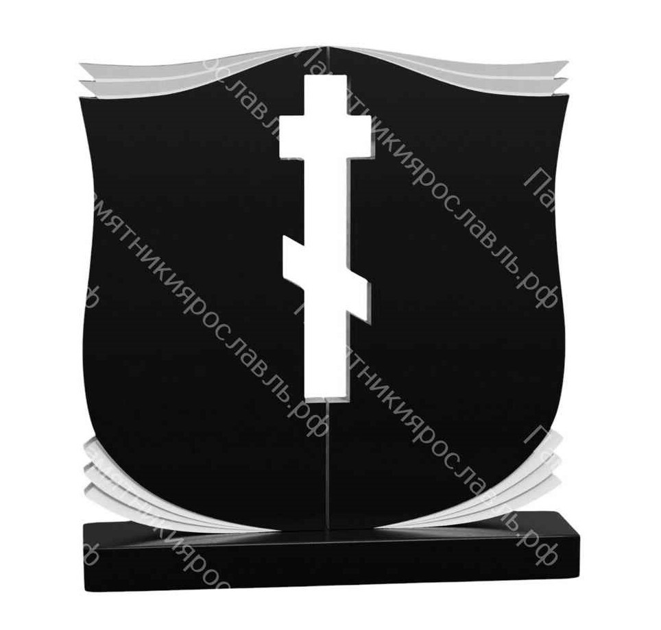 Двойной гранитный памятник с центральной вставкой Ярославль