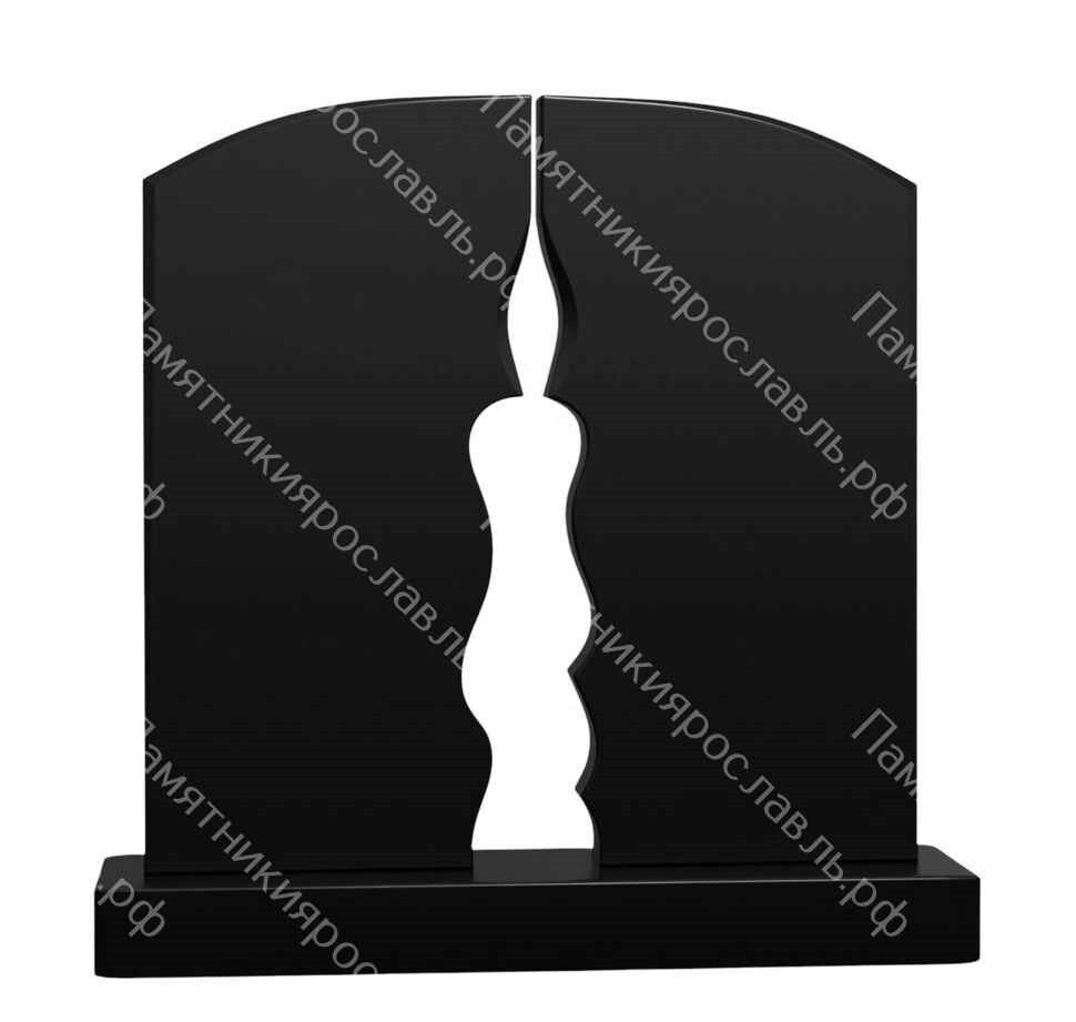 Двойной памятник из гранита с художественным оформлением