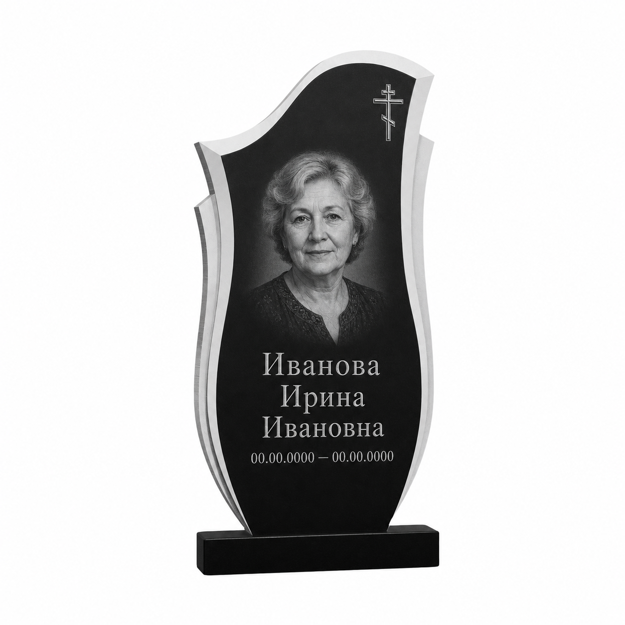 Памятник в полной полировке Памятник тюльпан с портретом в Ярославле